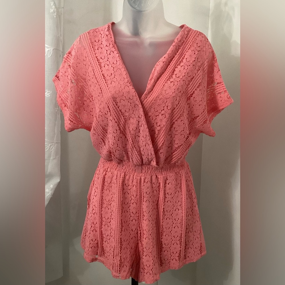 Revamped Orange Lace Women’s Romper Size XS